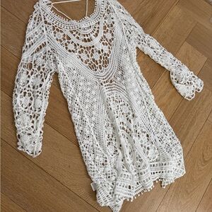 White Crochet Lace Fabric